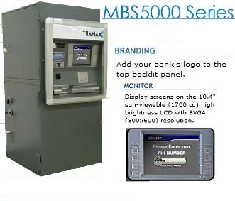 Tranax MBS5000 outdoor atm with deposit module